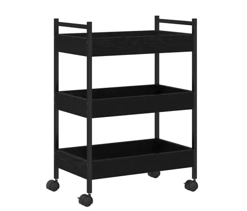 Köögikäru Must Tamm 50 X 30 X 70 Cm Tehispuit