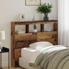 Galvas Dēlis Ar Led Ar Plauktu Vecs Koks 120 X 17 X 102 Cm Vidaxl