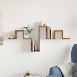 Sienas Plaukts Vecs Koks 104.5 X 10 X 43 Cm Inženierijas Koks Vidaxl
