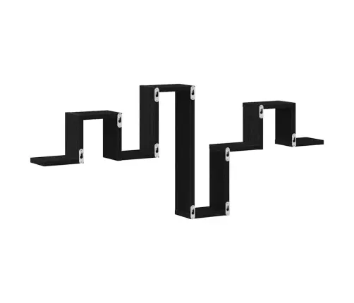 Sienas Plaukts Melns Ozols 104,5X10X43 Cm Inženierijas Koks Vidaxl