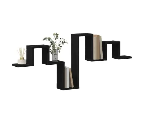 Sienas Plaukts Melns Ozols 104,5X10X43 Cm Inženierijas Koks Vidaxl