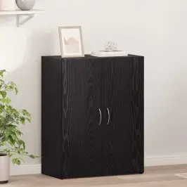 Biroja Skapis Melns Ozols 60 X 32 X 77.5 Inženierijas Koks Vidaxl