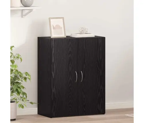 Kancelāra Skapītis - Melns Ozols, 60 X 32 X 77.5 Cm, Inženierijas Koks Vidaxl