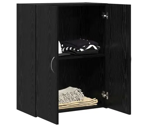 Kancelāra Skapītis - Melns Ozols, 60 X 32 X 77.5 Cm, Inženierijas Koks Vidaxl