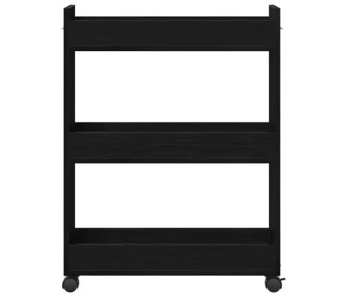 Rullējošais Skapītis Melnā Ozola Krāsā 60X22X79 Cm Inženierijas Koks Vidaxl