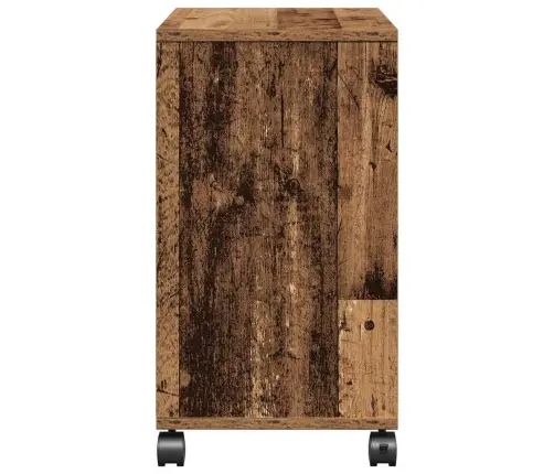 Kõrvallaud Riiuliga Rattaga Vana Puit 50 X 30 X 55 Cm Tehispuit