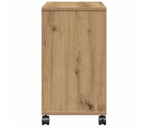 Malas Galdiņš Ar Ritenīšiem Rūpniecības Ozols 50X30X55 Cm Inženierijas Koks Vidaxl