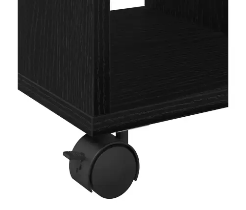 Šoninysis Staliukas Su Lentyna Juoda Ąžuolo 50 X 30 X 55 Cm