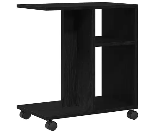 Šoninysis Staliukas Su Lentyna Juoda Ąžuolo 50 X 30 X 55 Cm