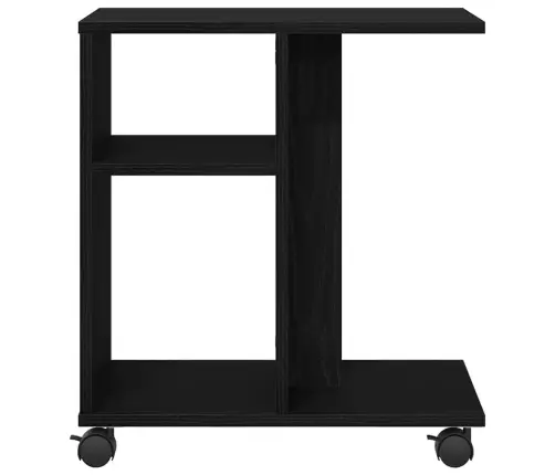 Šoninysis Staliukas Su Lentyna Juoda Ąžuolo 50 X 30 X 55 Cm