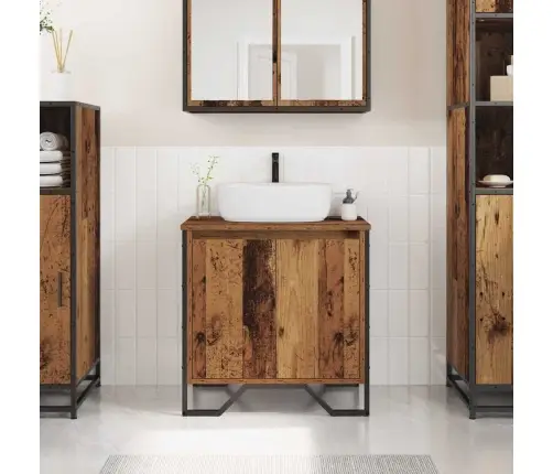 Vannas Istabas Izlietnes Skapis Vecais Koks 60X35X50 Cm Koka Skapis Vidaxl