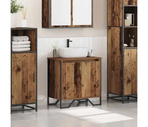 Vannas Istabas Izlietnes Skapis Vecais Koks 60X35X50 Cm Koka Skapis Vidaxl