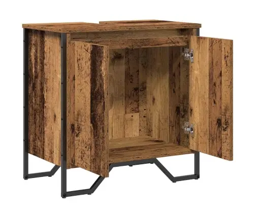 Vannas Istabas Izlietnes Skapis Vecais Koks 60X35X50 Cm Koka Skapis Vidaxl