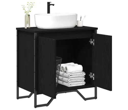 Vonios Kriauklės Spinta Juodas Ąžuolas 60 X 35 X 60 Cm