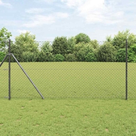 Saitņu Žogs Pelēka 10 X 1 M Tērauds Vidaxl