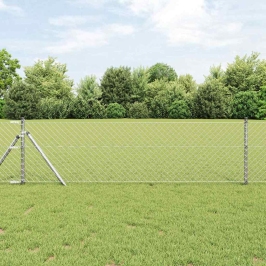 Saitņu Žogs Sudraba 25 X 0.8 M Cinkots Tērauds Vidaxl