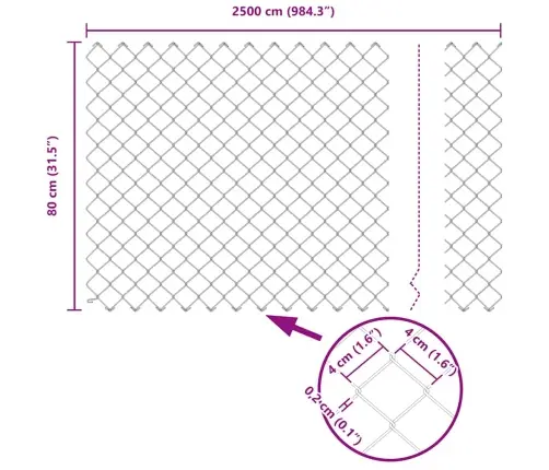 Žogs Sudraba 25 X 0.8 M Cinkots Tērauds Vidaxl