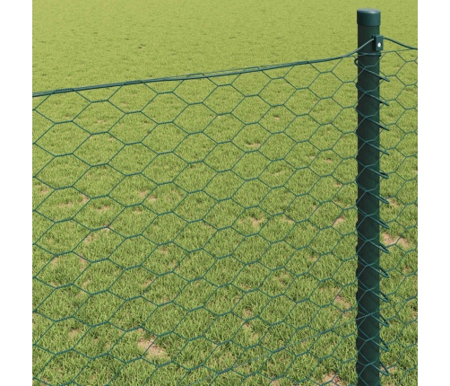 Sešstūra Žogs Pelēks Zaļa 1000 X 40 X 0.07 Cm Cinkots Tērauds Vidaxl