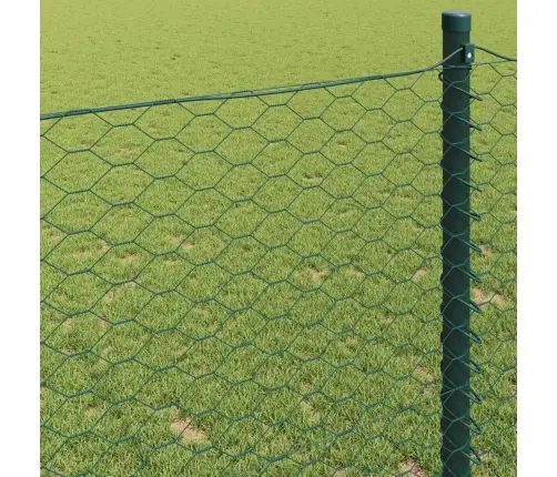 Sešstūra Žogs Pelēks Zaļa 1000 X 40 X 0.07 Cm Cinkots Tērauds Vidaxl