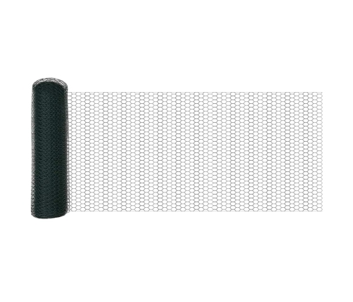 Sešstūra Žogs Pelēks Zaļa 1000 X 40 X 0.07 Cm Cinkots Tērauds Vidaxl