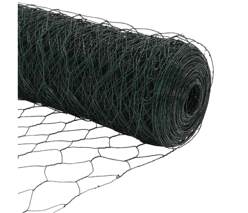 Sešstūra Žogs Pelēks Zaļa 1000 X 40 X 0.1 Cm Cinkots Tērauds Vidaxl