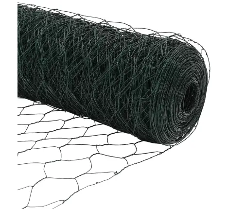 Sešstūra Žogs Pelēks Zaļa 1000 X 40 X 0.1 Cm Cinkots Tērauds Vidaxl