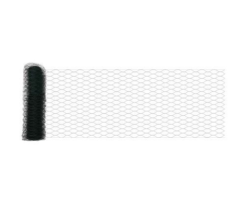 Sešstūra Žogs Pelēks Zaļa 1000 X 40 X 0.1 Cm Cinkots Tērauds Vidaxl