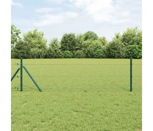 Sešstūra Žogs Pelēks Zaļa 1000 X 40 X 0.09 Cm Cinkots Tērauds Vidaxl
