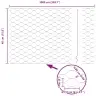 Sešstūra Žogs Pelēks Zaļa 1000 X 40 X 0.09 Cm Cinkots Tērauds Vidaxl