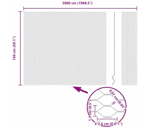 Heksagoninė Tvora Žalia 1.5 X 50 M Plienas
