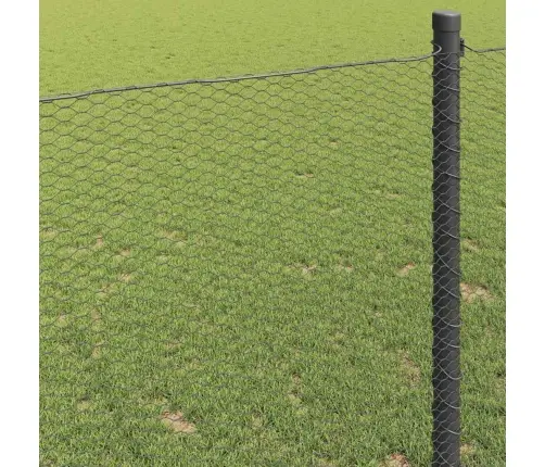 Sešstūra Žogs Pelēks Pelēka 1.4 X 50 M Tērauds Vidaxl