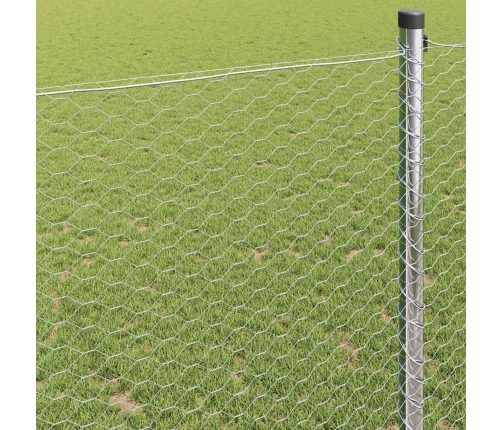 Sešstūra Žogs Pelēks Sudraba 0.4 X 10 M Cinkots Tērauds Vidaxl