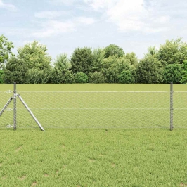 Sešstūra Žogs Sudraba 0.4 X 10 M Cinkots Tērauds Vidaxl