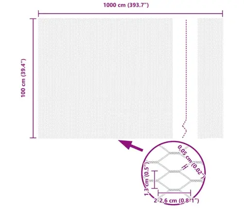 Heksagoninė Tvora Sidabro 1 X 10 M Galvanizuotas Plienas