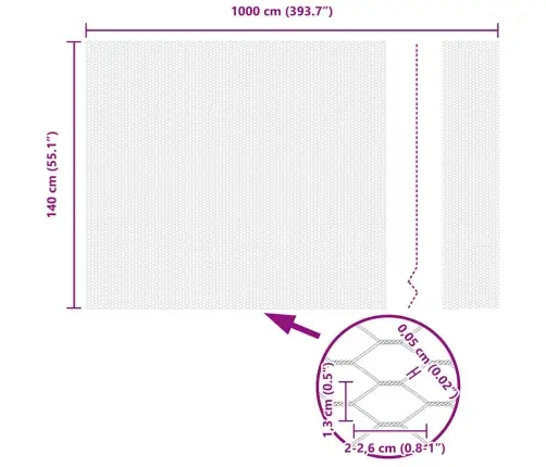 Heksagonālais Žogs Sudrabs Cinkots Tērauds 10 X 1.4 M Vidaxl