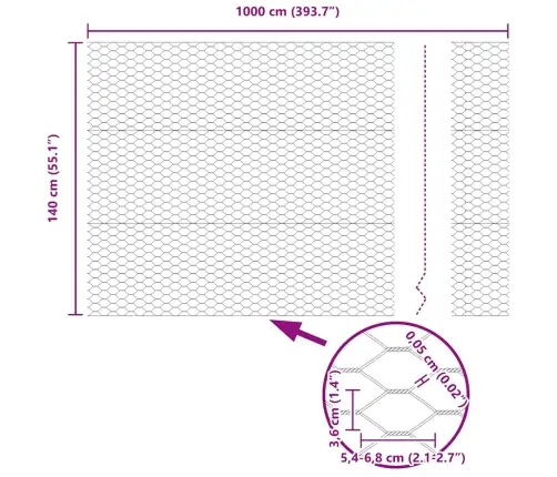 Šešiakampė Tvora Sidabro 1.4 X 10 M Galvanizuotas Plienas