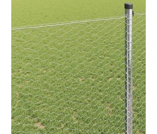 Sešstūra Žogs Pelēks Sudraba 1.5 X 10 M Cinkots Tērauds Vidaxl