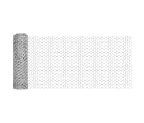 Sešstūra Žogs Sudraba 10000 X 0.05 X 50 Cm Cinkots Tērauds Vidaxl