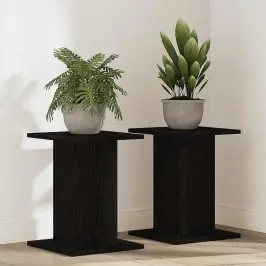 Augu Statīvs 2 Pcs Melns Ozols 30 X 30 X 40 Cm Vidaxl