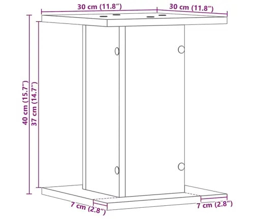 Augu Statīvs 2 Gabali Melna Ozola 30X30X40 Cm Mākslīgā Koka Vidaxl
