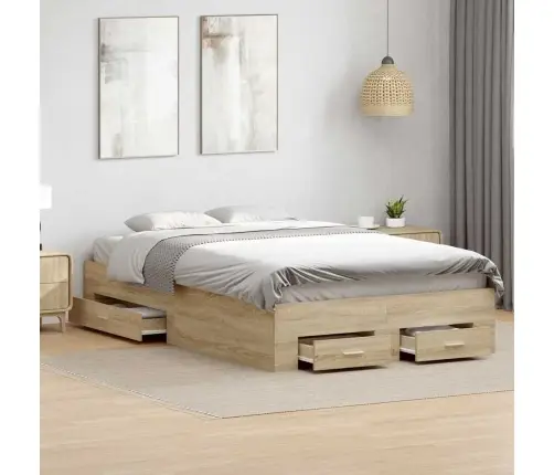 Voodi Raam Sahtliga Ladustamisega Pruun 120 X 190 Cm Tehispuit