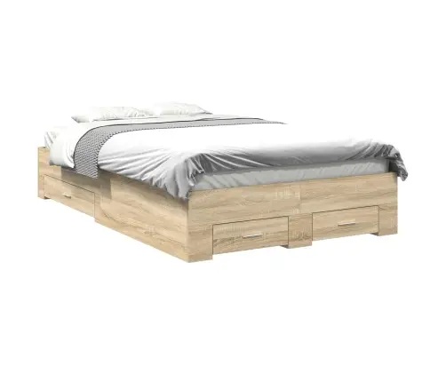 Voodi Raam Sahtliga Ladustamisega Pruun 120 X 190 Cm Tehispuit