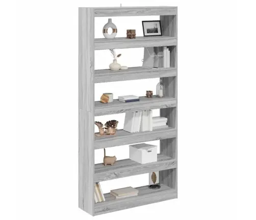 Knygų Spinta Pilka Sonoma Ąžuolo 100 X 30 X 198 Cm