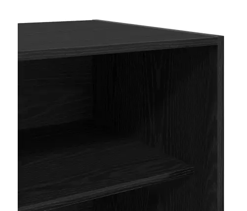 Melna Ozolkoka Garderobe - 80 X 50 X 200 Cm, No Inženierijas Koka Vidaxl