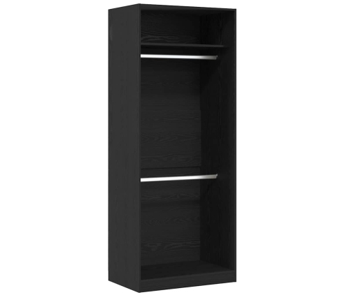 Melna Ozolkoka Garderobe - 80 X 50 X 200 Cm, No Inženierijas Koka Vidaxl