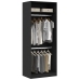 Melna Ozolkoka Garderobe - 80 X 50 X 200 Cm, No Inženierijas Koka Vidaxl