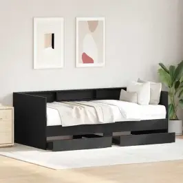 Dienos Lova Pilka 90 X 200 Cm Apdirbta Mediena