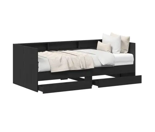 Dienas Gulta Ar Atvilktnēm Betona Pelēka 90X200 Cm Inženiertehniskā Koksne Vidaxl