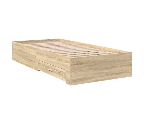 Voodi Raam Sahtliga Ladustamisega Pruun 90 X 190 Cm Tehispuit