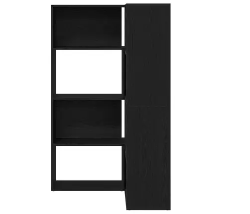 Spinta 2 Pcs Juodas Ąžuolas 85 X 85 X 140 Cm Apdirbta Mediena